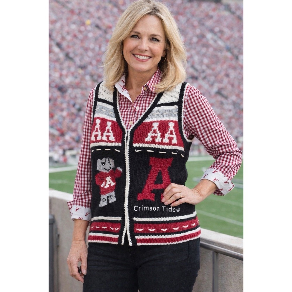 Alabama Crimson Tide Women's Outfit Bundle Sweater Vest Shirt Game Day Size‎ S M